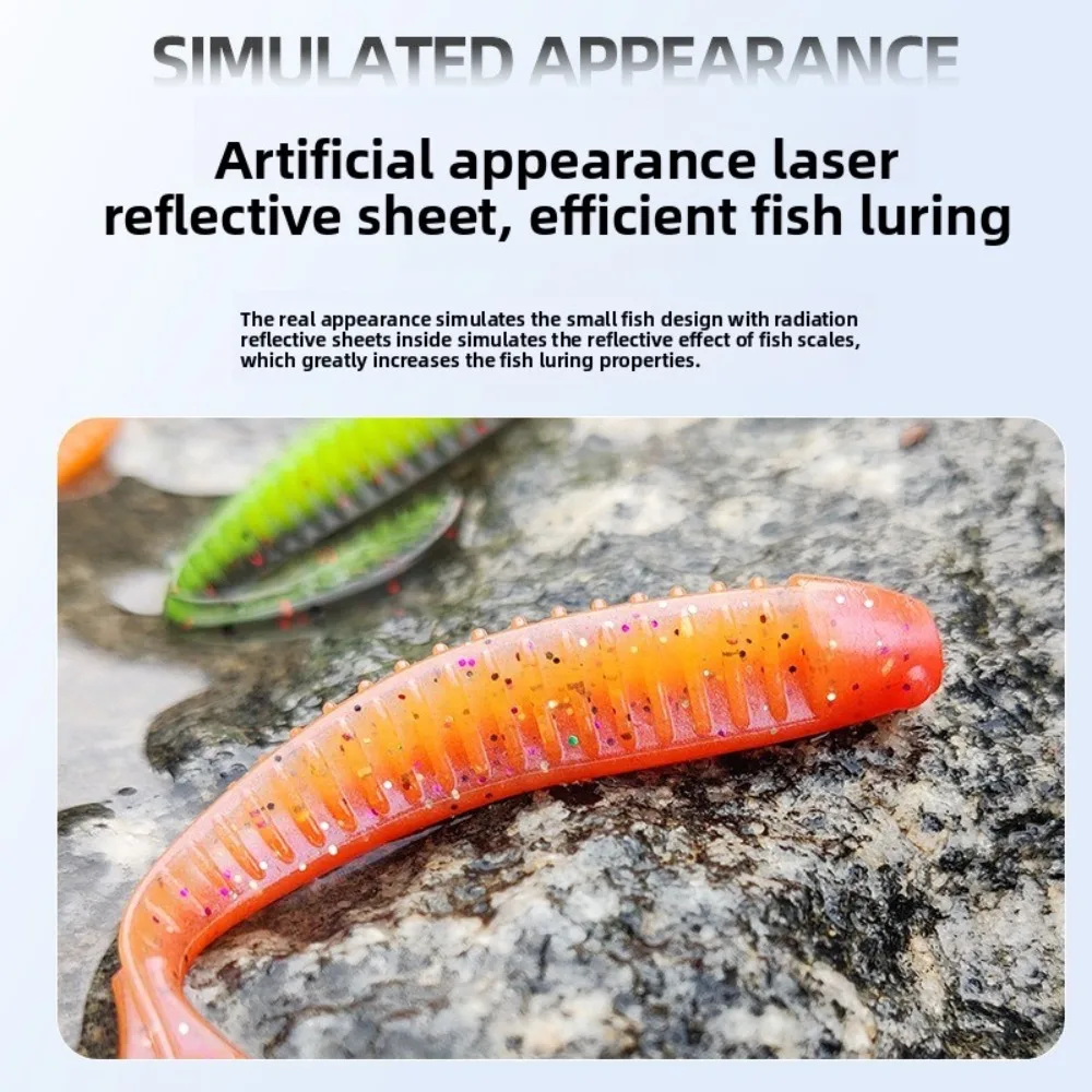 MUKUN 6PCS TPE Schwimmenden Angeln Weicher Köder 2,3g/85mm Wobbler Swimbait Silikon Köder Bass Barsch locken Künstliche Köder Tackle – Detail 5