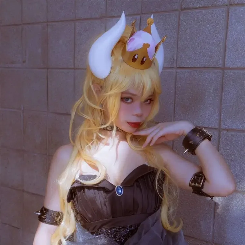 

NewBowsette Koopa Hime Princess Cosplay Horns Kuppa Womanize Crown Hairpiece Headwear Halloween Costume Props Handwo3;f'6,c;7.y;