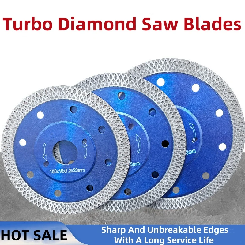 

105MM/115MM/125MM Turbo Diamond Saw Blade Granite Marble Cutting Disc Porcelain Tile Ceramic 3 Size Angle Grinder