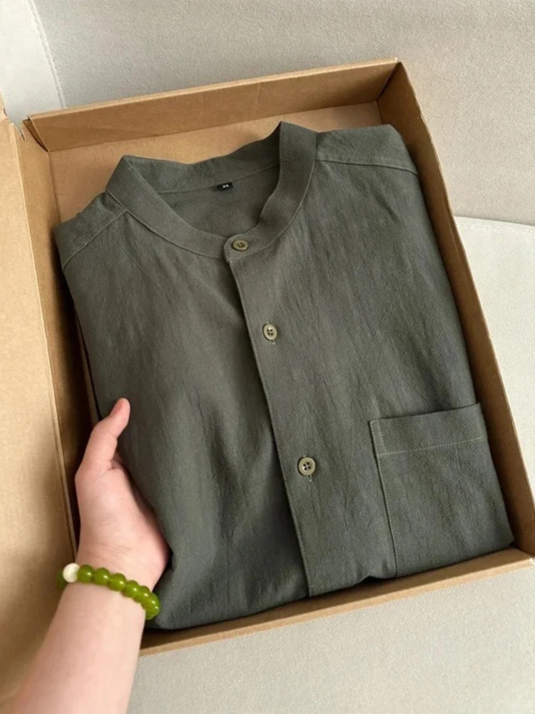 Loose Fit Bamboo Rayon Cotton Linen ort Sve irt Men's Summer Thin Breathable Sun Protection Outerwear Casual irt