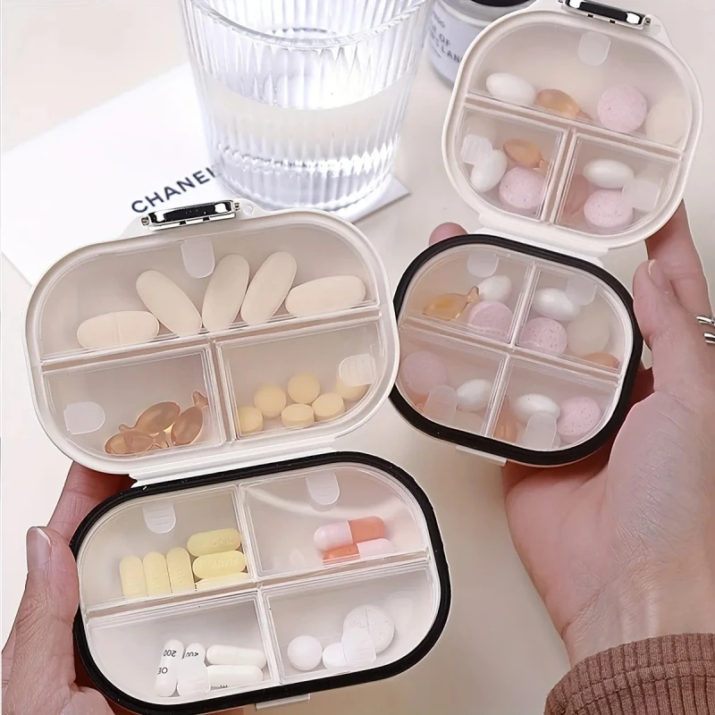 Portable Travel For Seven Days Multiple Compartments Sealed Pill And Tablet Storage Box