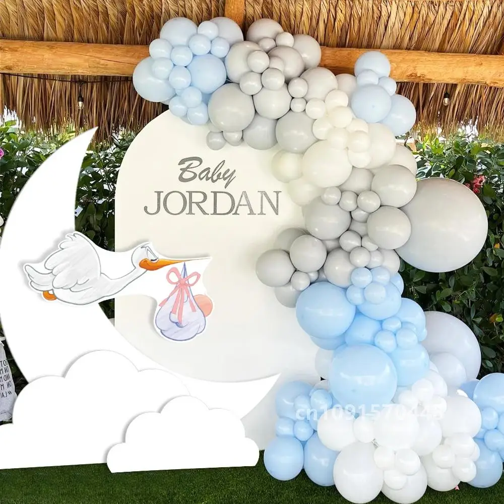 Baby Shower dekoracje księżyc chmura burza przenoszenie dziecko kartonowe wycięcie DIY dzieci 1. urodziny płeć ujawnić tło imprezowe