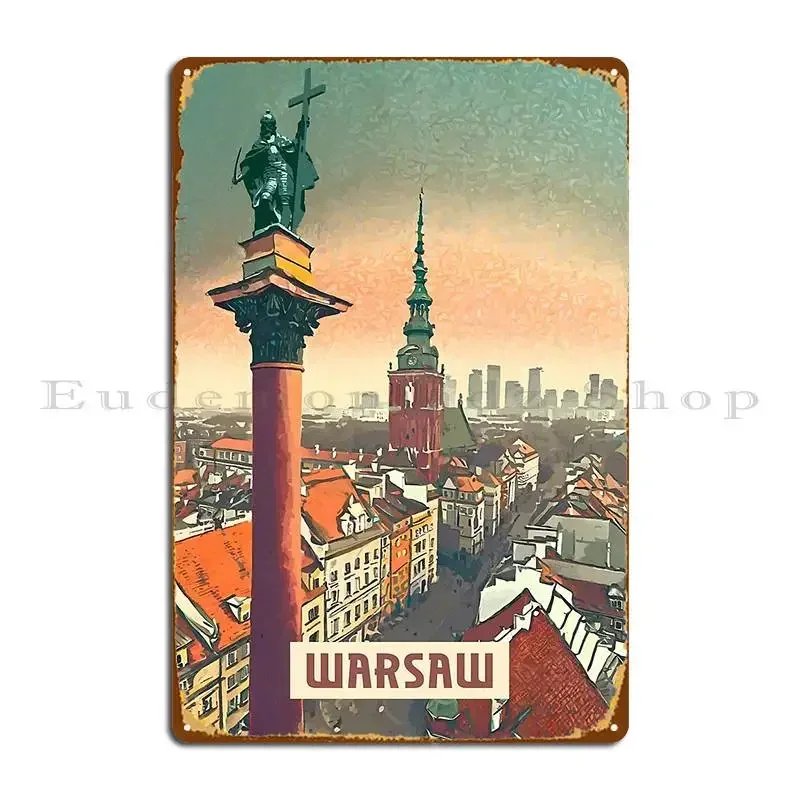 Warsaw Metal Plaque Poster Wall Cave Cave Designing Design Create Tin Sign Poster