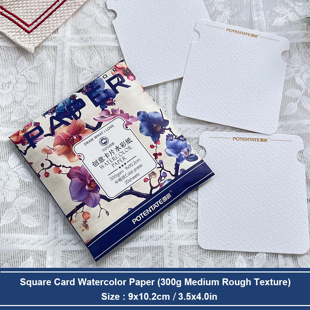 SeamiArt POTENTATE 20 stks Stempel Aquarel Tekenpapier DIY Schetspapier 300gsm Katoenpulp Koudgeperst voor Kunstbenodigdheden