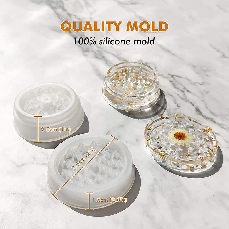 Molde de moedor grande My Home para resina - Molde de moedor de resina de 3 polegadas com formato de pontas eficiente, moldes de moedor de silicone premium