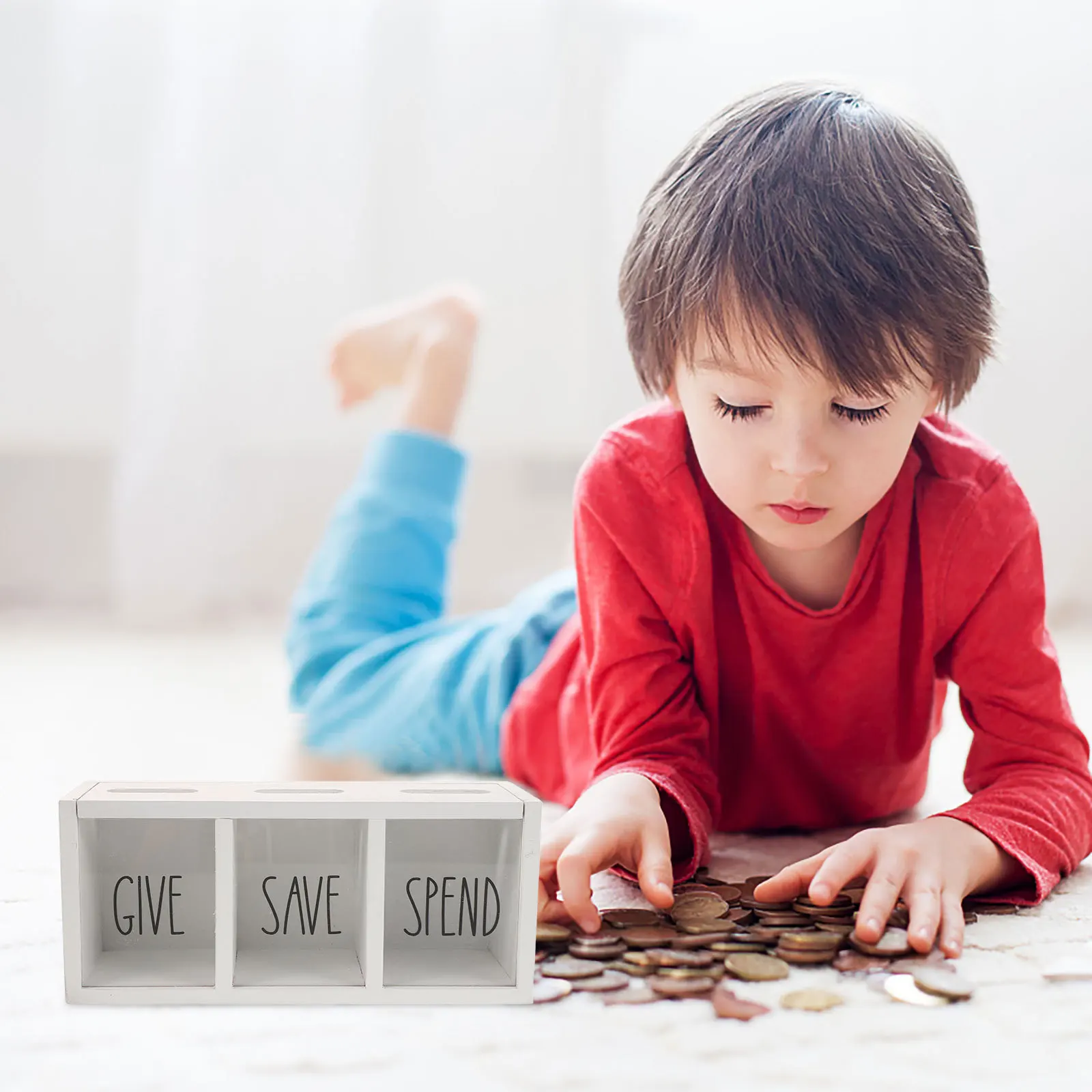 صندوق نقود خشبي مثبت على الحائط يعطي توفير النفقات على شكل حصالة على شكل حيوان للأطفال، بنك العملات المعدنية، منظم توفير مرئي لغرفة النوم وغرفة المعيشة