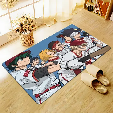 My Hero Academia HD 프린트 카펫, 침실, 주방, 거실, 사무실, 러그, 소파, 테이블, 의자, 출입구, 캠프, 피크닉, 선물, 미끄럼 방지 매트