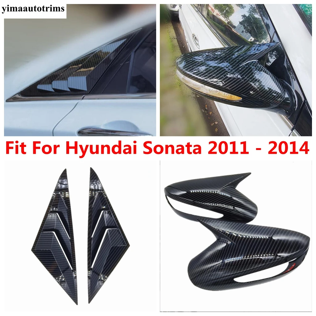 

2 PCS Car Rear Window Shutter Louver / Rearview Mirror Cap Shell Cover Trim For Hyundai Sonata 2011 - 2014 Accessories Exterior