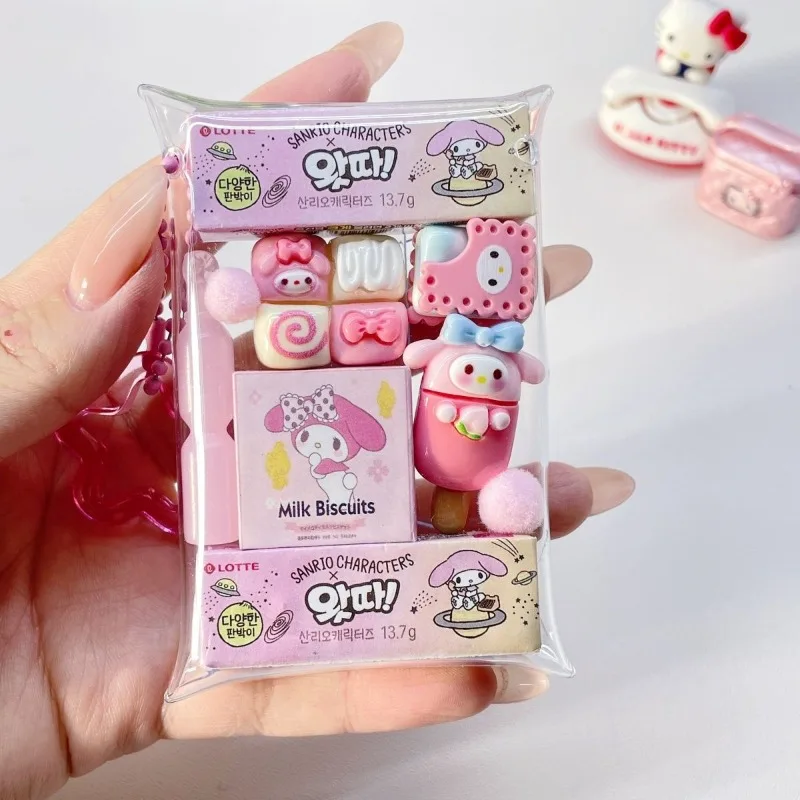 مينيسو سانريو مرحبا كيتي كورومي اليدوية كريم الغراء اكسسوارات محاكاة مصغرة ألعاب طعام حقيبة غاشا لطيف Kawaii الكرتون #5