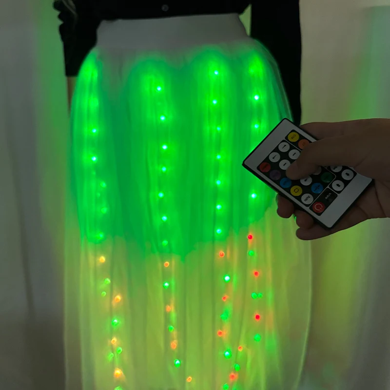 LED Dance Skirt Belly Dance Performance Props APP Control Full Color Dancer Wear Party Stage For Adult Costumes Accessories
