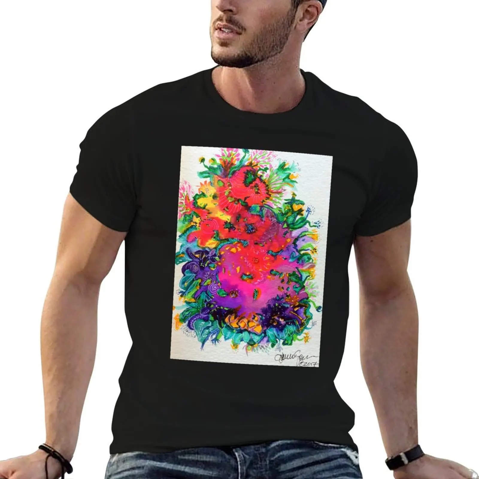 T-shirt Blooming Miracle pour hommes, 100% coton, marque de luxe, t-shirt en coton 100% pour hommes