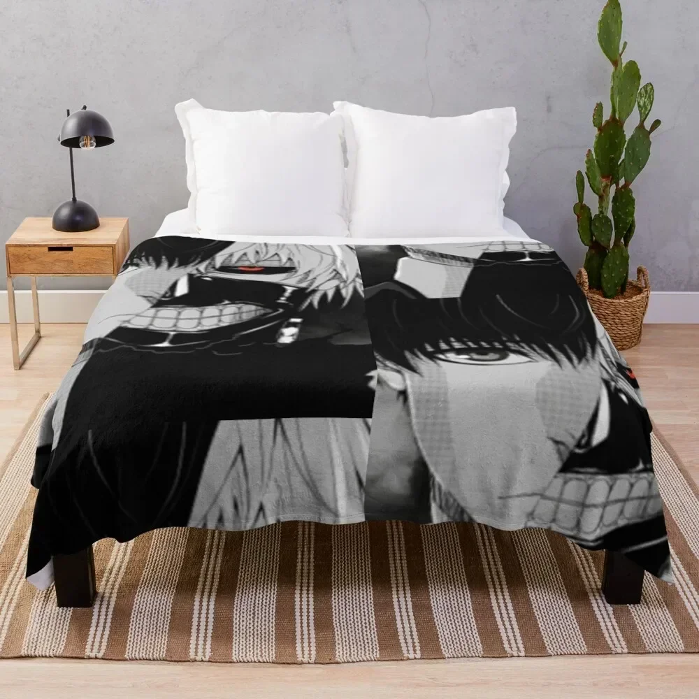 Ken Kaneki Throw Blanket Cozy Sofa Blanket for TV Watching Napping