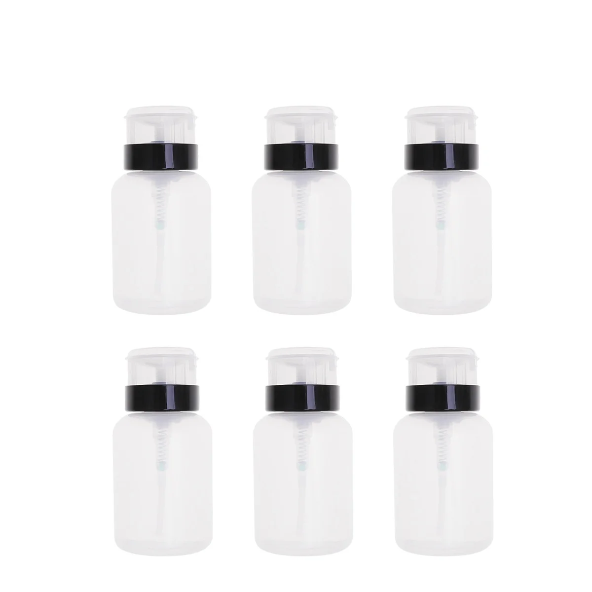 6Pcs 250Ml Empty Pressing Bottle for Nail Polish Remover Reusable Liquid Dispenser Pump Bottle for Cosmetics Nail Art Tools