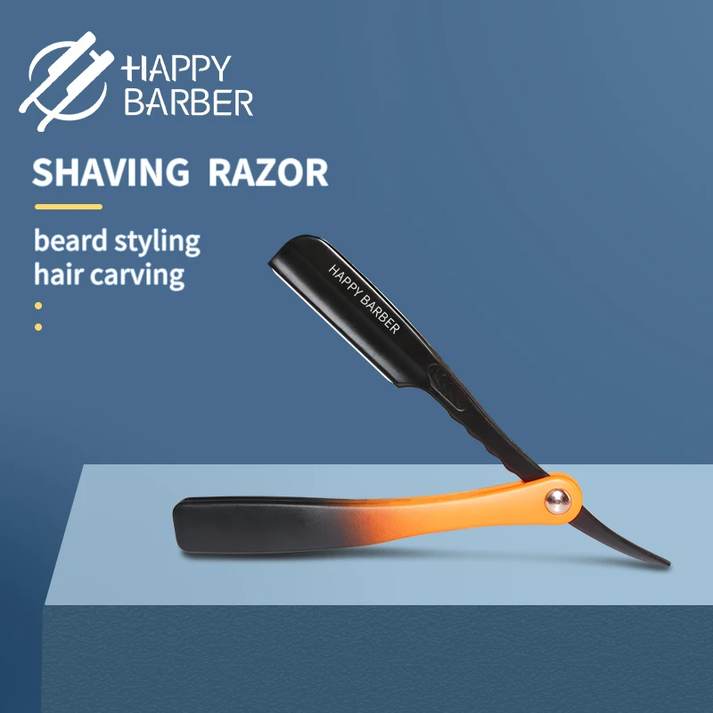 Happy Barber Razor For Men Zinc Alloy Straight Razor Personality бритва мужская Customize Brand Logo Hairdresser Haircut Tools