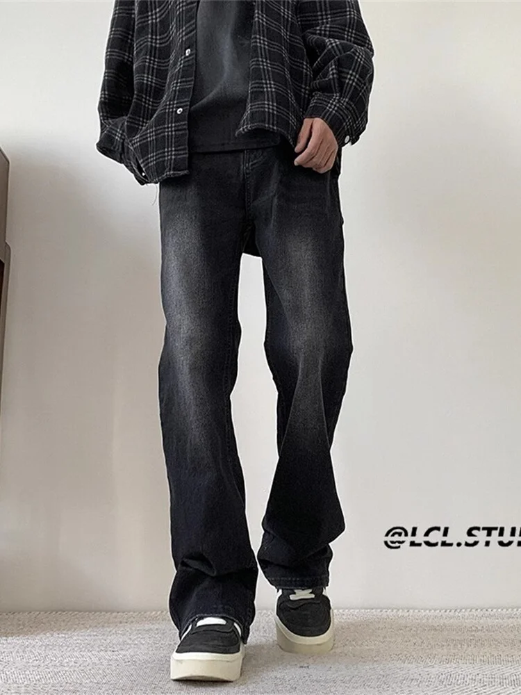 

Loose Straight Leg Men's Jeans High Street Trendy Brand Bla Bell Bot Youthful Wear Spring Autumn Seasonal Long Trousers