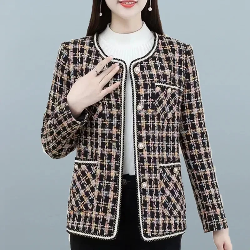 

High-End Middle-Aged Jacket Women Spring Autumn New Fragrance Coat Western-Style Mother's Outwear Temperament Overcoat Short Fem