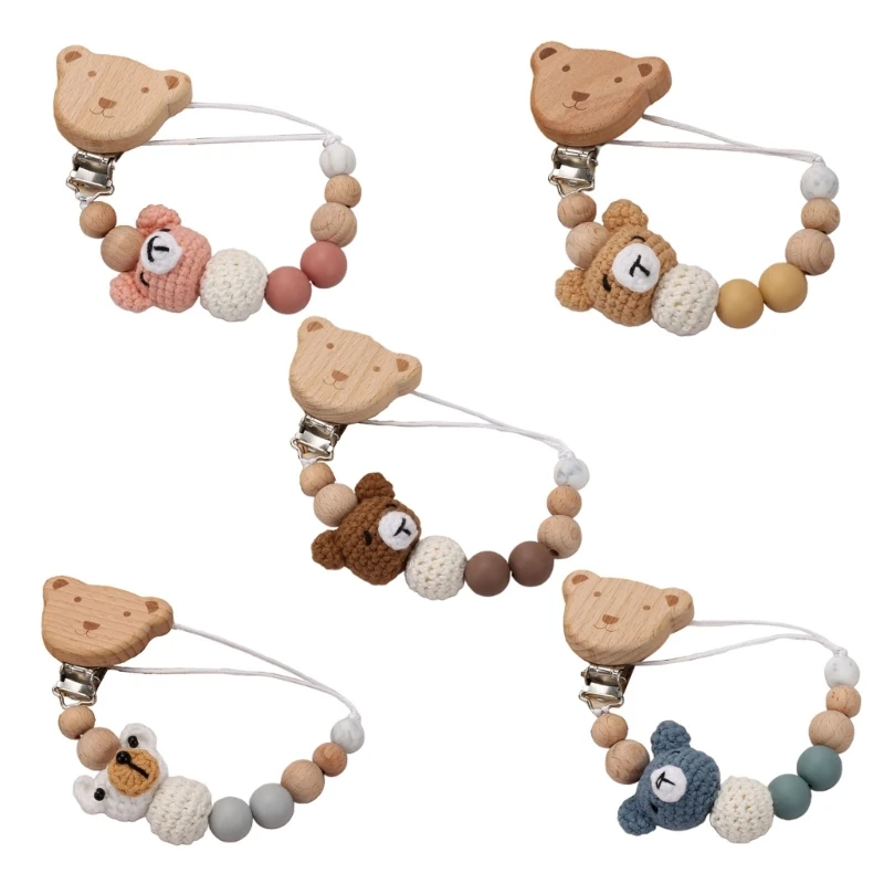 

Bear Teether Clip Pacifier Strap Soother Chain Pacifier Holder Teething Clips