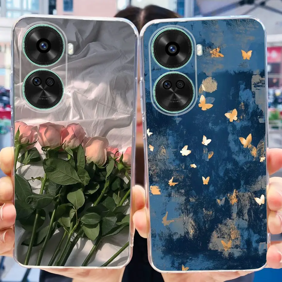 Huawei携帯電話用の透明なtpuケース,カラフルな花柄のソフトtpuケース,nova11用