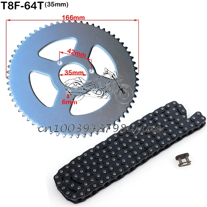 1Set 47cc 49cc T8F Chain 136 Links And 38 44 54 58 64 74 Teeth Sprocket For Mini Moto Atv Quad 2 Stroke Engine Parts