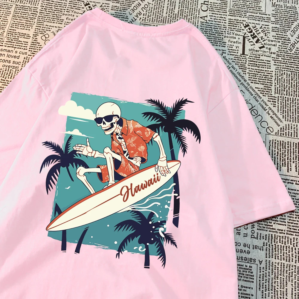 Hawaii Surf Funny Pattern Printing T-Shirts Male Casual Soft Clothes Fashion Cool Tee Clothing Street Summer Short Sleeves Men