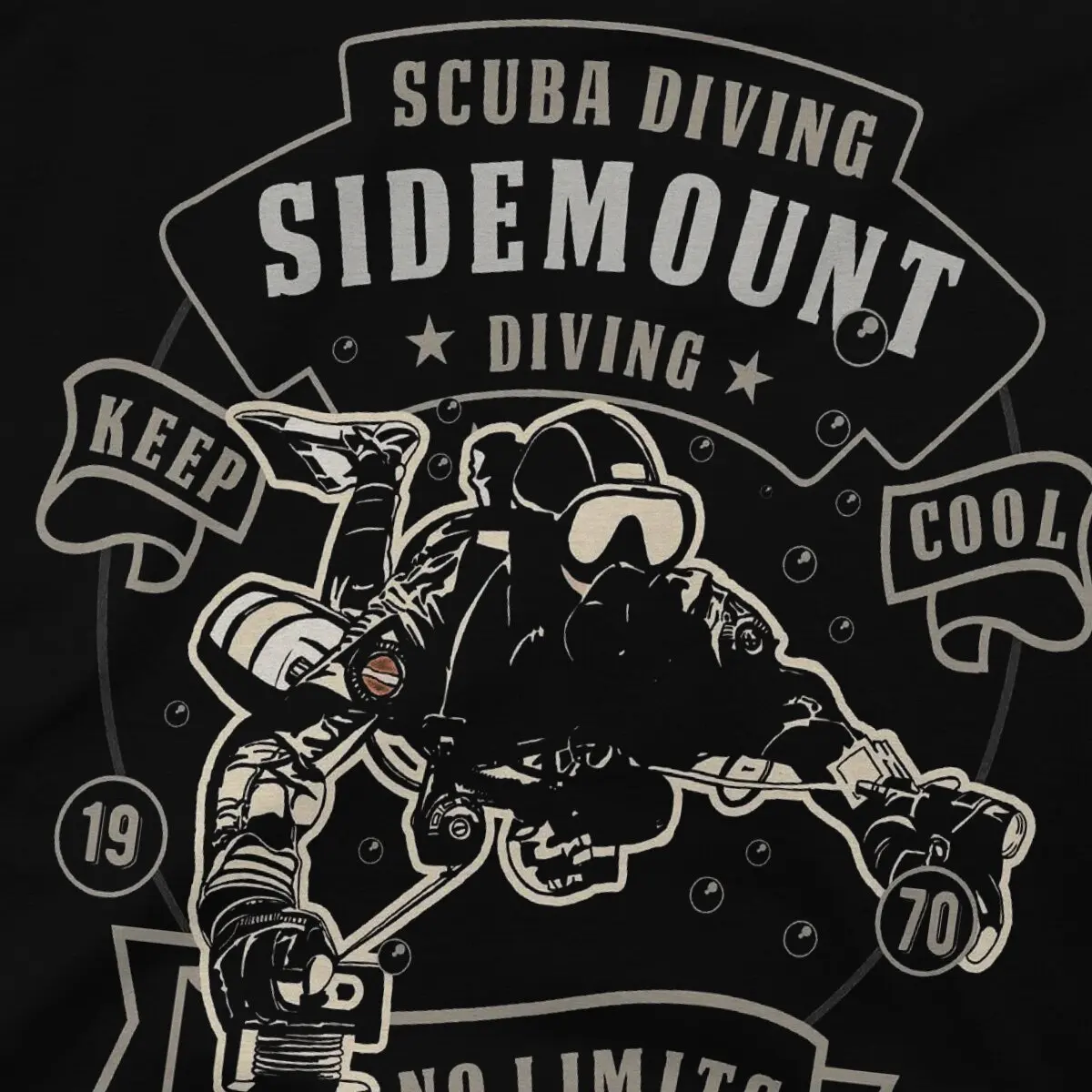 Sidemount Diving Keep Cool T-Shirts for Men Diving Fun Cotton Tee Shirt Round Collar Short Sleeve T Shirt 4XL 5XL Tops