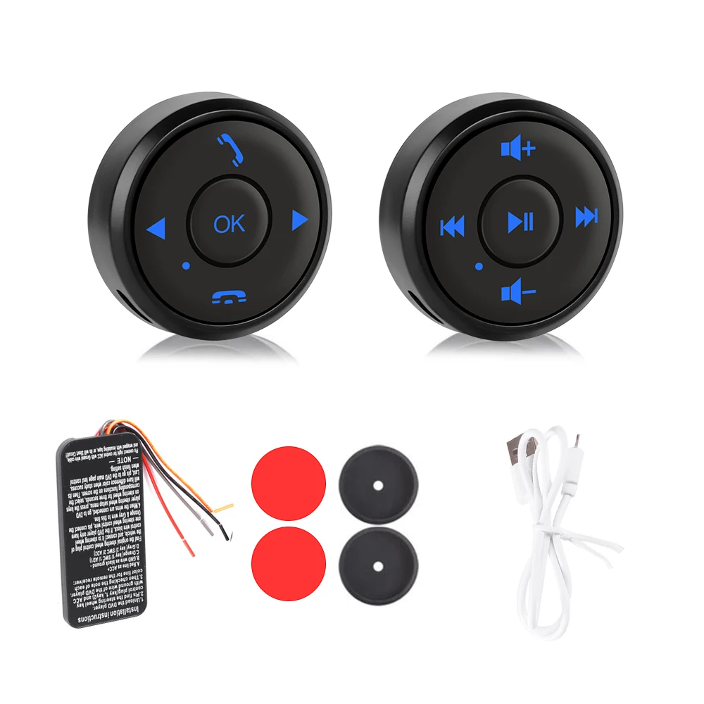 Car Steering Wheel Wireless Remote Control Button 10 Keys for DVD Player Radio GPS Navigation Multi-function Switch Button