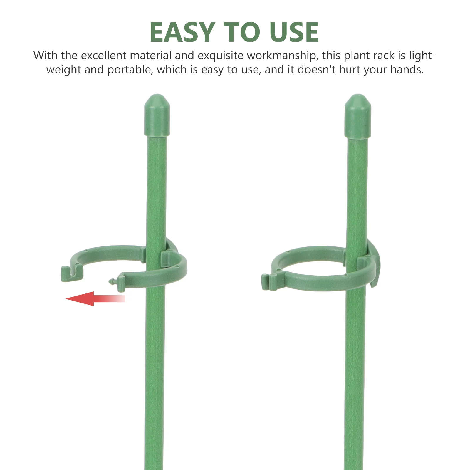 

10Pcs Plant Support Stakes Adjustable Buckle Fiberglass Lightweight Single Stem Support for Flowers Orchid Rose Garden Plant