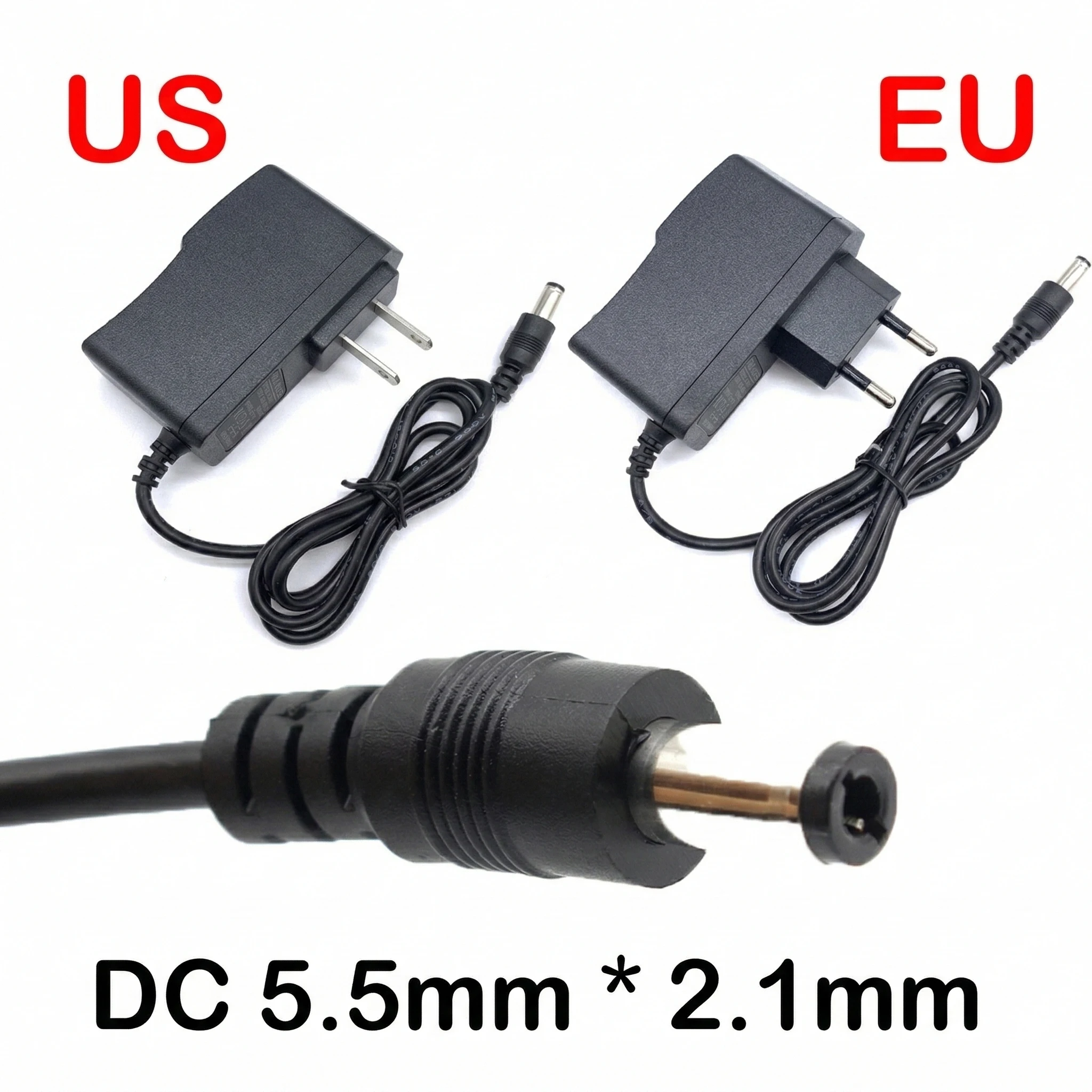 12V 1A Power Supply Adapter AC 100V-240V to DC 12V Converter EU US Plug 5.5mm X 2.1mm for LED Strip Router CCTV Camera