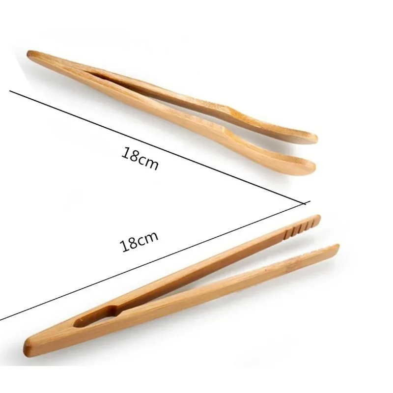 

1Pcs Wooden Tea Tweezer Bacon Tea Clip Tongs Bamboo Salad Food Toast Bend Clip Straight Clips Kitchen Accessories Teaware