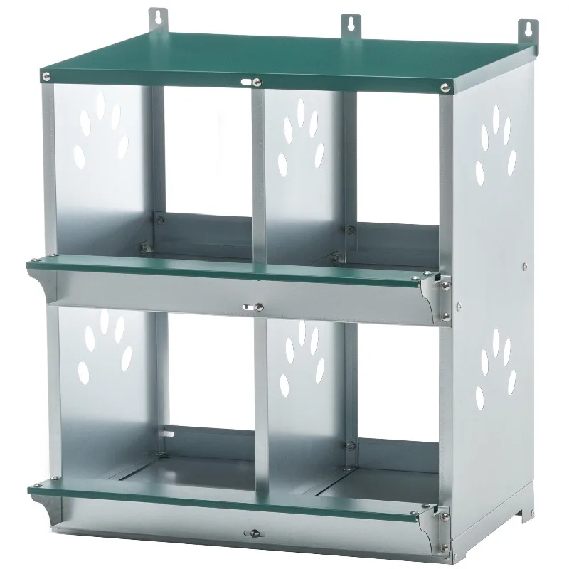 4 grid chicken nest box, metal chicken nest box, wall-mounted egg laying box, suitable for different breeds of chickens