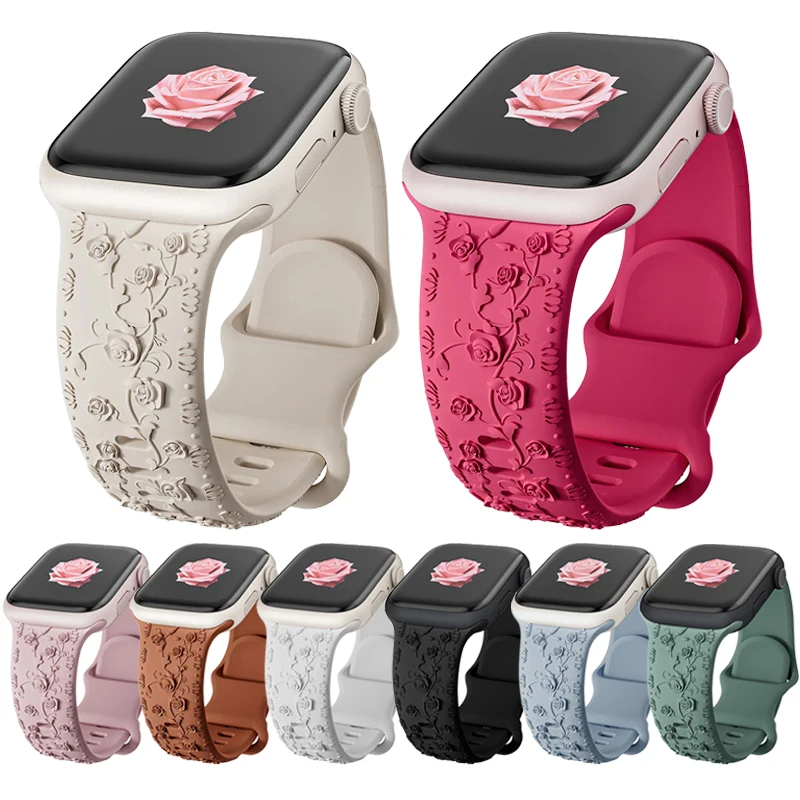 Ремешок силиконовый для Apple Watch Band 40 мм 44 мм 41 мм 49 мм 45 мм 38 мм 42 мм