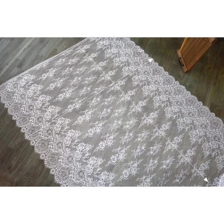 3 メートルの高品質フル幅まつげレース生地ウェディングベール袍ドレス衣料品材料背景装飾アクセサリー