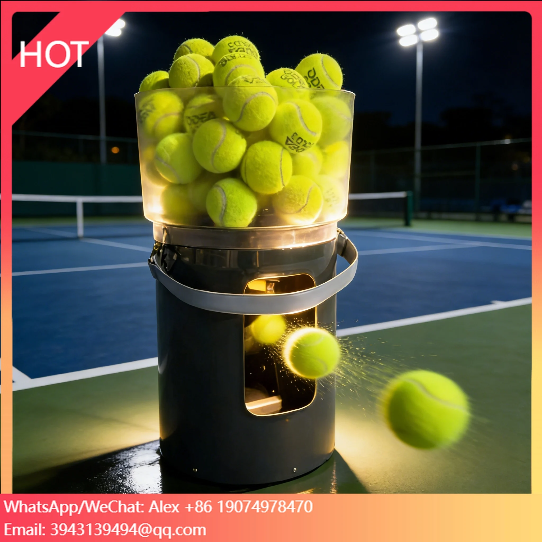 

Hot Selling Ball Launcher Tennis Tennis Ball Launcher Machine Automatic For Indoor Tennis Training Practice