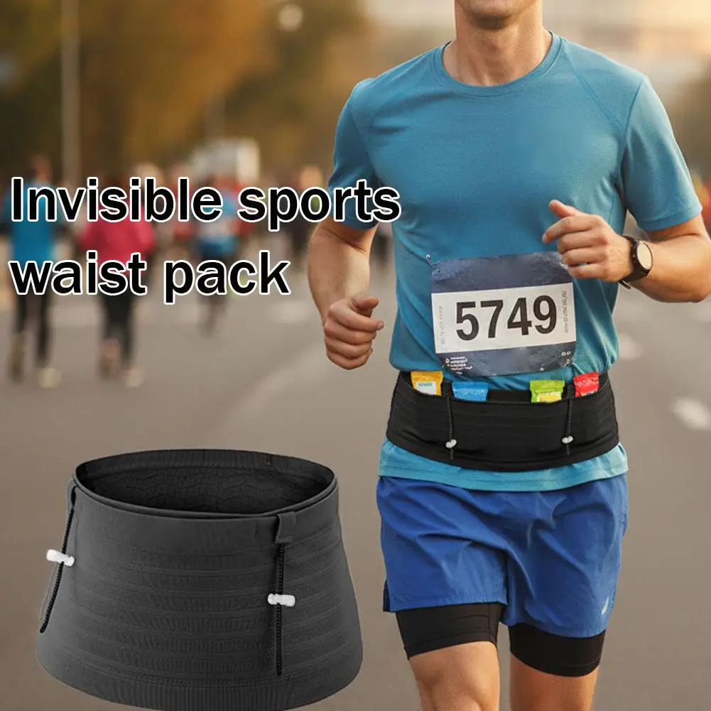 Invisible Running Belt Men Women Slim Waist Bag Elastic Sports Fanny Pack for Gym Fitness Marathon Phone Holder Training Pouch