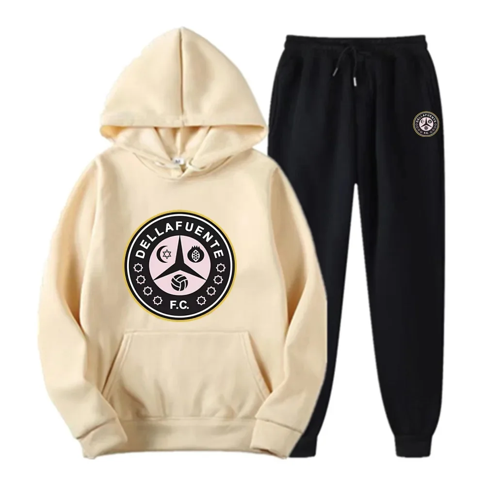 Dellafuente Men's Fall/Winter casual hoodie sweatpants set with FC logo