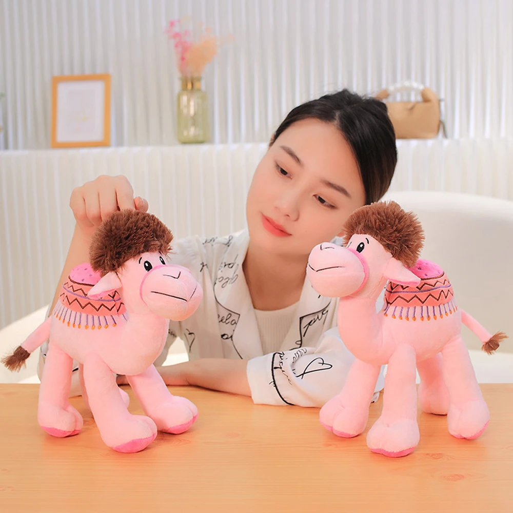 Jouet en peluche chameau du désert rose pour fille, cadeau pour enfants, cœur