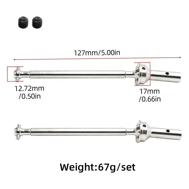 เพลาขับเหล็ก CVD ด้านหน้าและด้านหลัง สำหรับ Arrma 1/7 LIMITLESS INFRACTION 6S BLX 1/8 TYPHON 6S BLX อะไหล่อัพเกรด