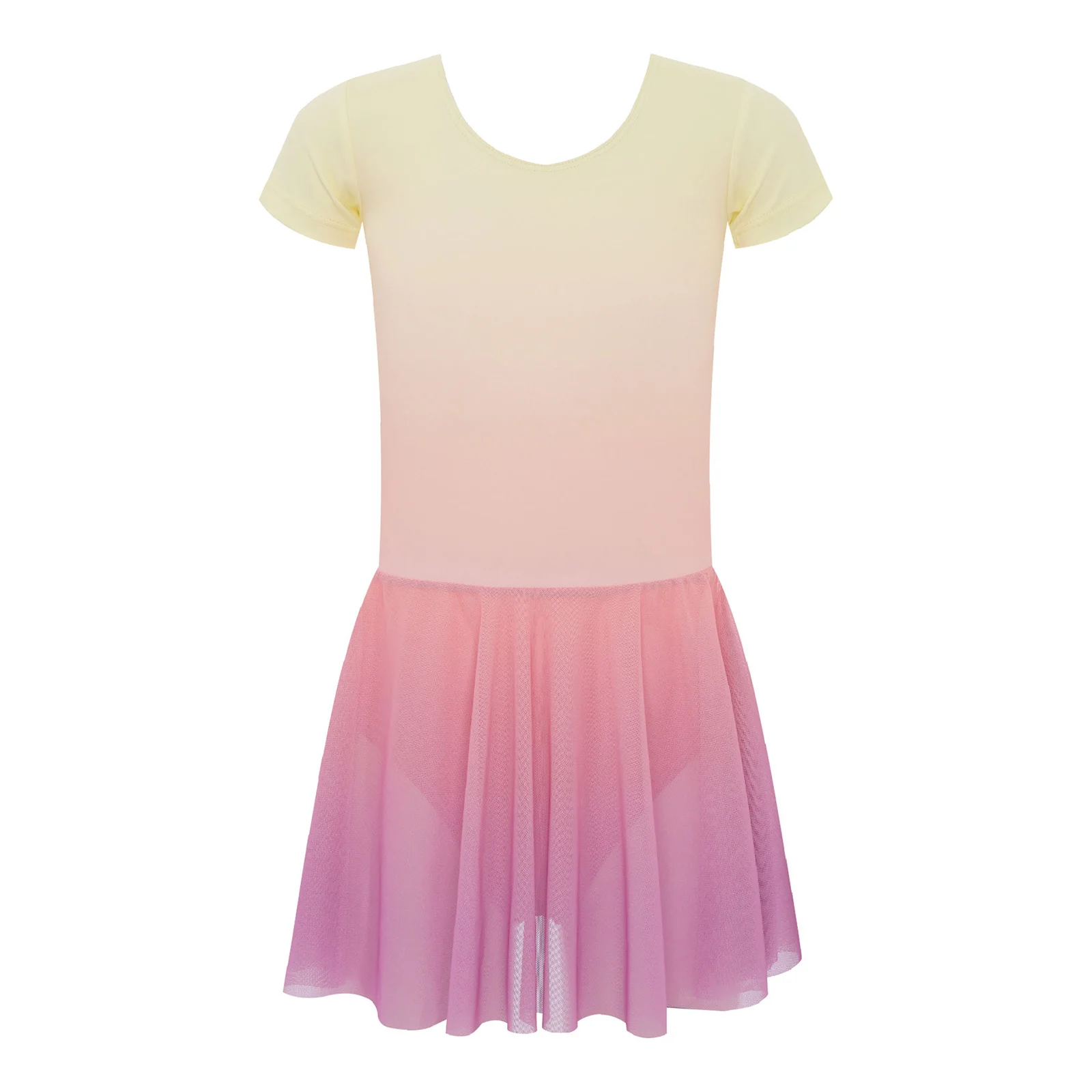 

Kids Girls Gymnastics Ballet Dance Dress with Built-in Briefs for Ballet Latin Dance Practice Performance Lyrical Dancewear