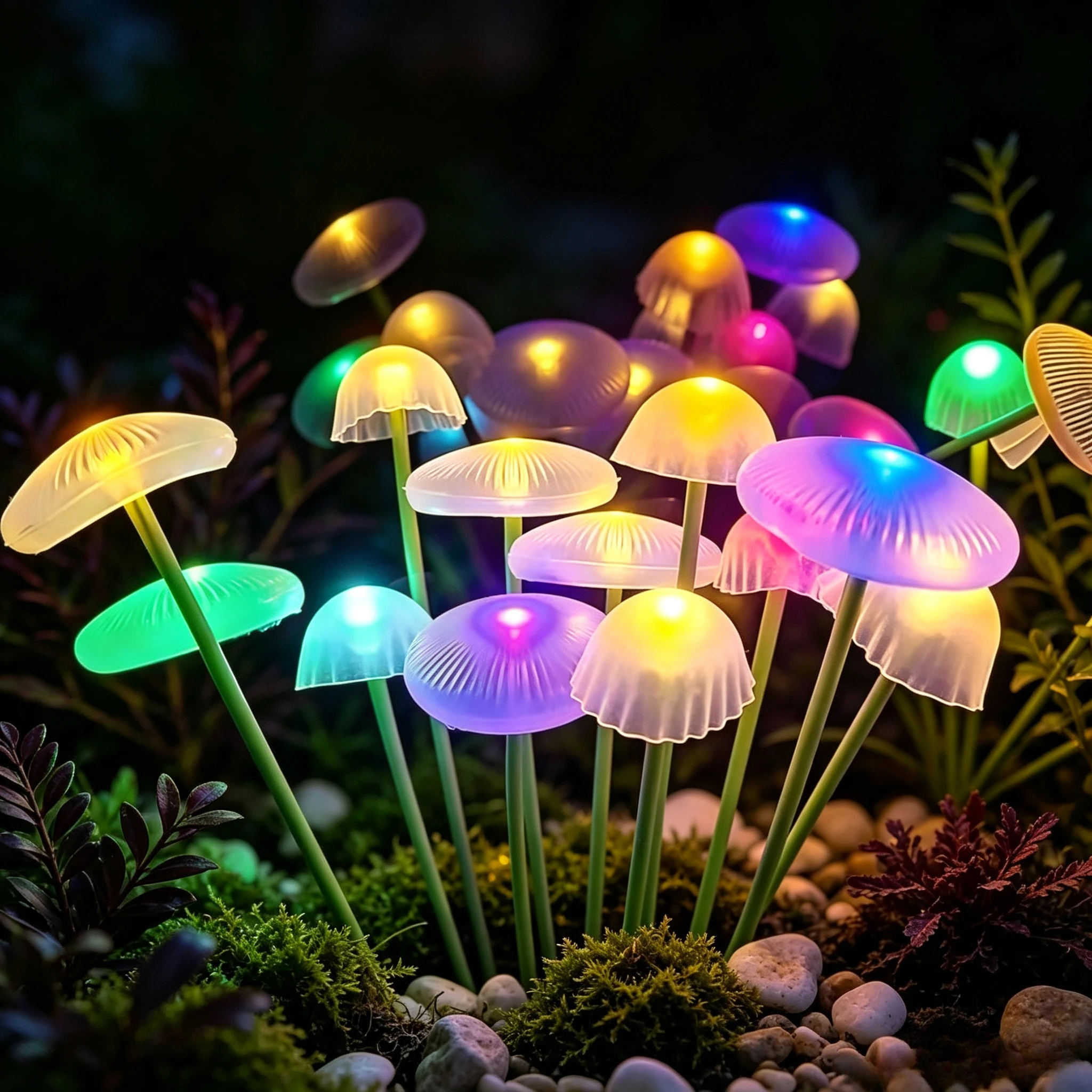 Solar Garden Lights Dual Mode LED Solar Mushroom Lights Waterproof Decor Yard Patio Pathway Jellyfish for Garden Ambiance Decor