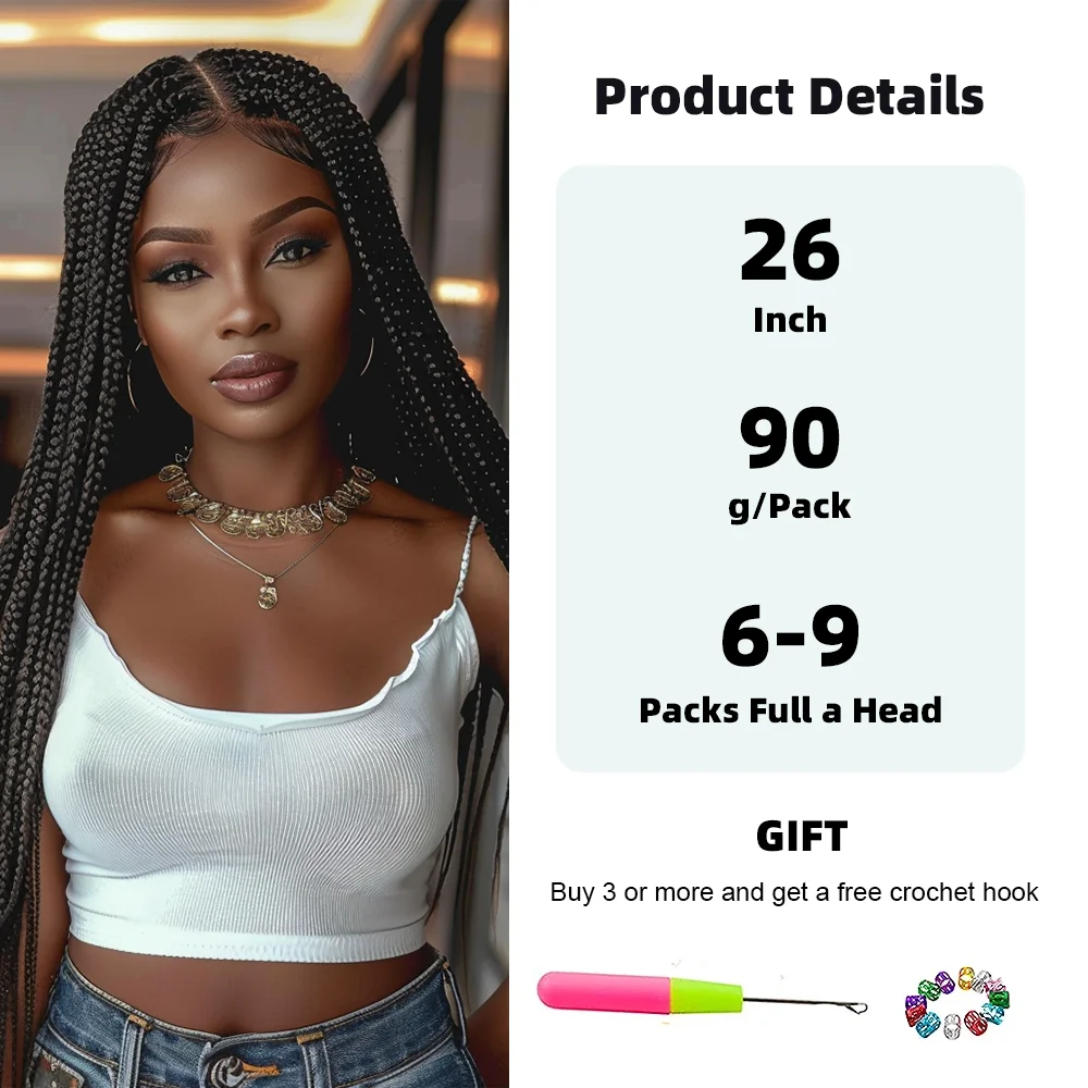 Pre Stretched Hair Crochet Braids Easy Braids 26Inch 90g Synthetic Jumbo Braids Hair Extensions Ombre Professional Braiding Hair