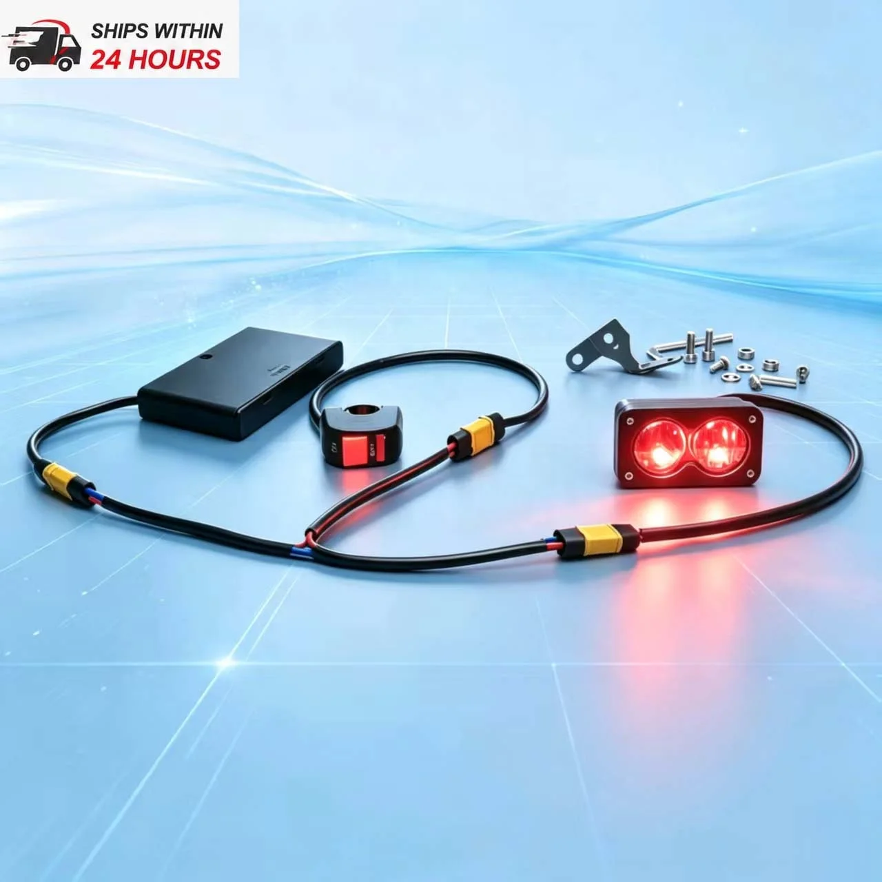 Dream Car Red Baja Light With Battery Box Baja Style Light Pack