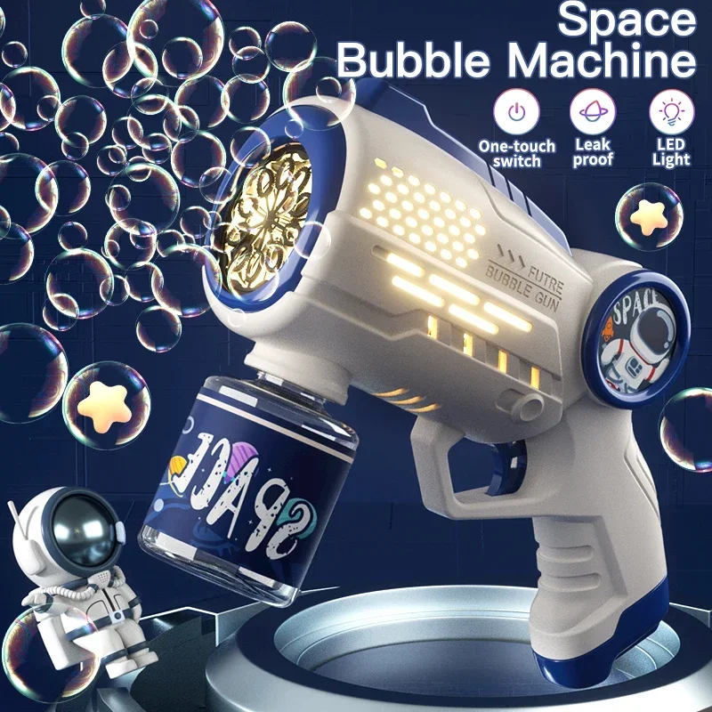 Fully Automatic 32 Hole Bubble Machine, Rocket Bubble Gun, Outdoor Game, Boys and Girls, Outdoor Gatherings, Children's Toys