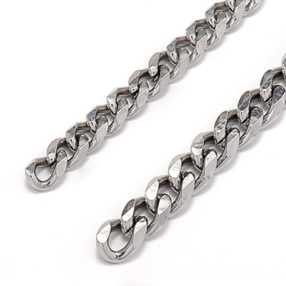 

Цепочка кубинская из нержавеющей стали, чокер в стиле панк для ожерелья, компонентная Черная Цепь панцирного плетения «сделай сам», длиной 1...