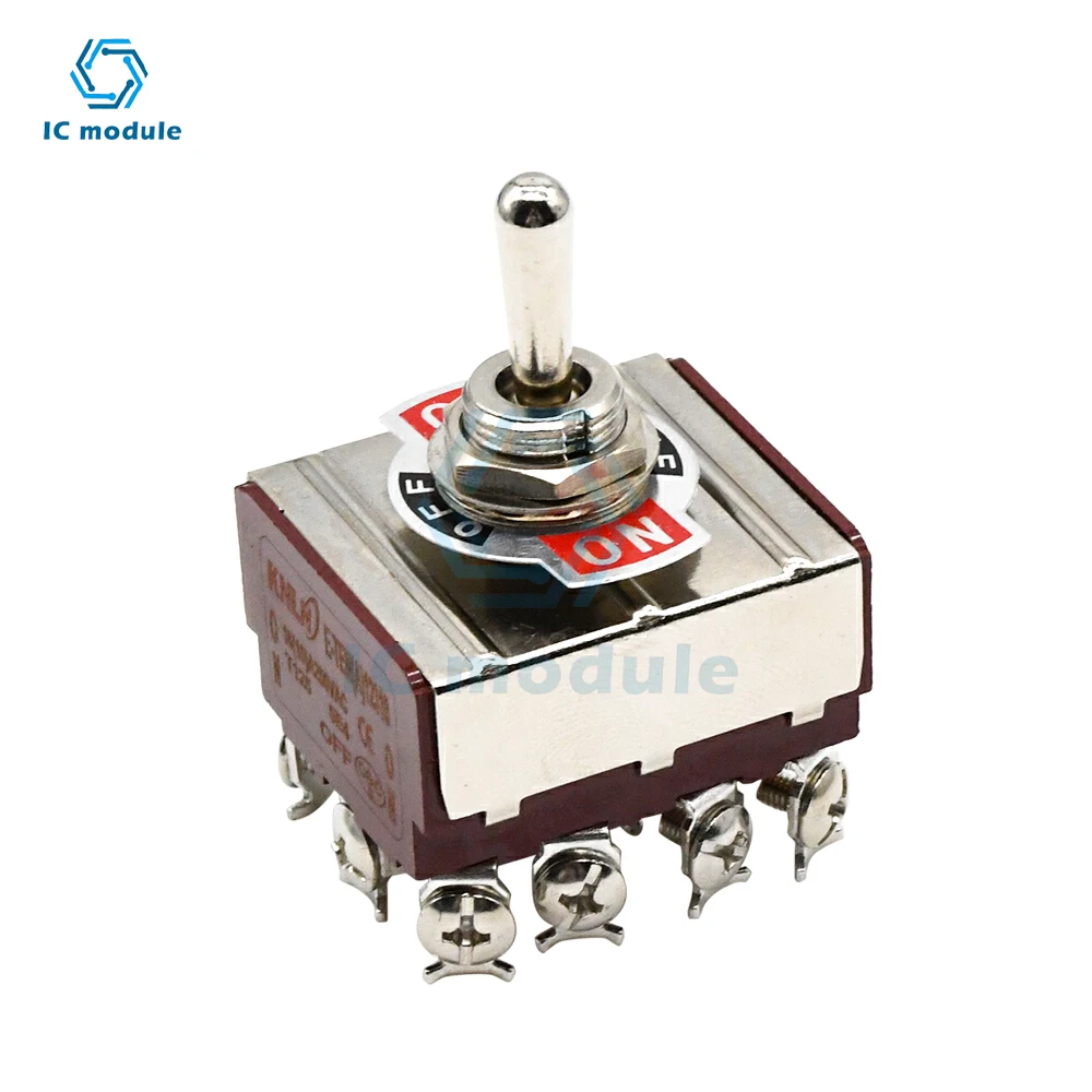 

E-TEN(A)12310 precision toggle switch 36.8*33MM-black 12-pin 3-speed-silver contact-life 50,000 times 250V/16A