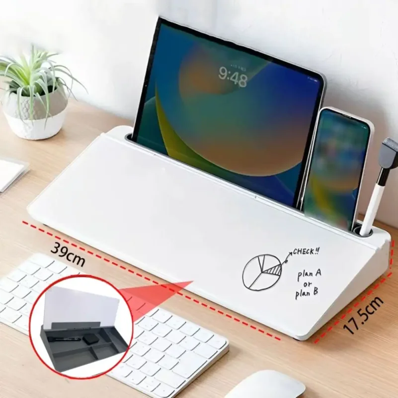 Hot Glass Desk Whiteboard Plastic Tempered Storage Whiteboard Household With Storage Message Board Home Office