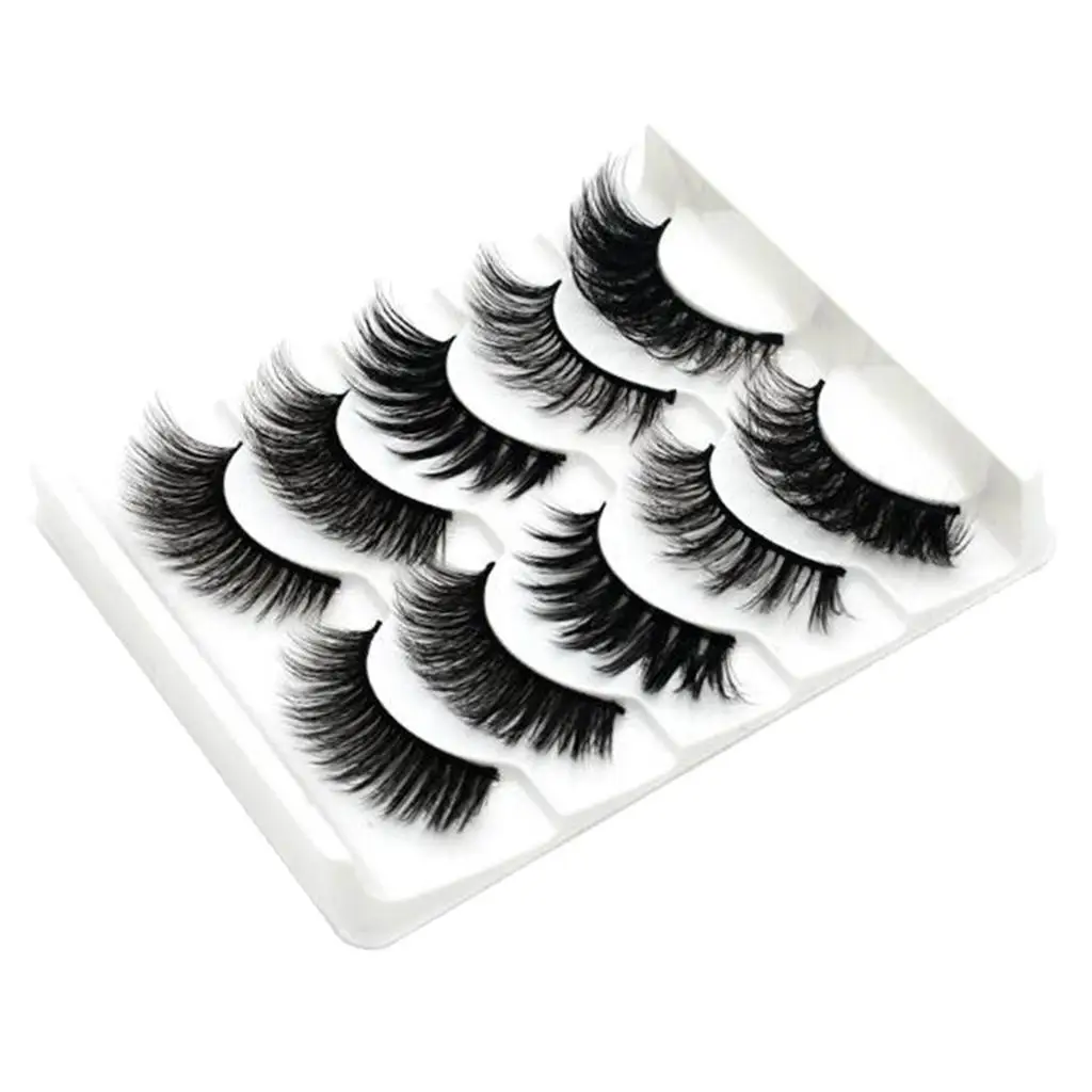 3-6pack Soft Comfortable 5 Pairs 3D Hair False Eyelashes Natural Set 3D-22