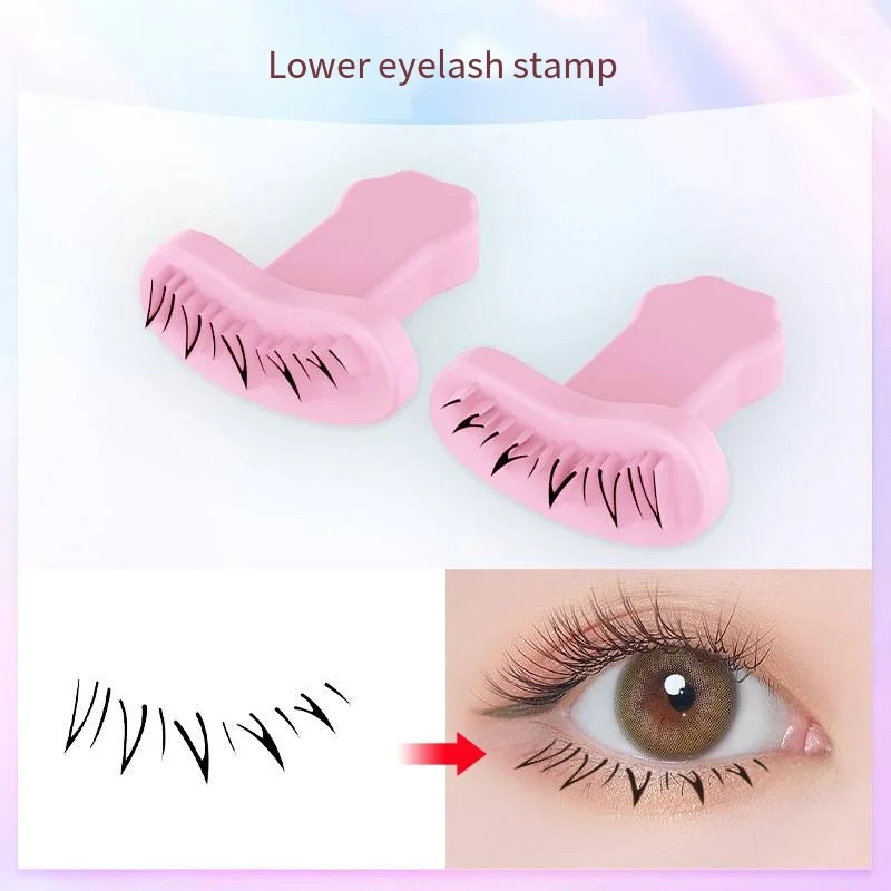 Siliconen Wimper Stempel 3d Onderste Wimper Stempel Simulatie Valse Wimper Eyeliner Stempel Linker Rechteroog Blijvende Verwijderbare Make-Up