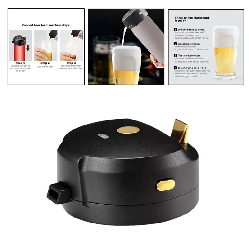 Mousseur de bière en canette, Machine à mousse Portable, à usage spécial pour la bière en canette, Machine à mousse, serveur de bière, lavable