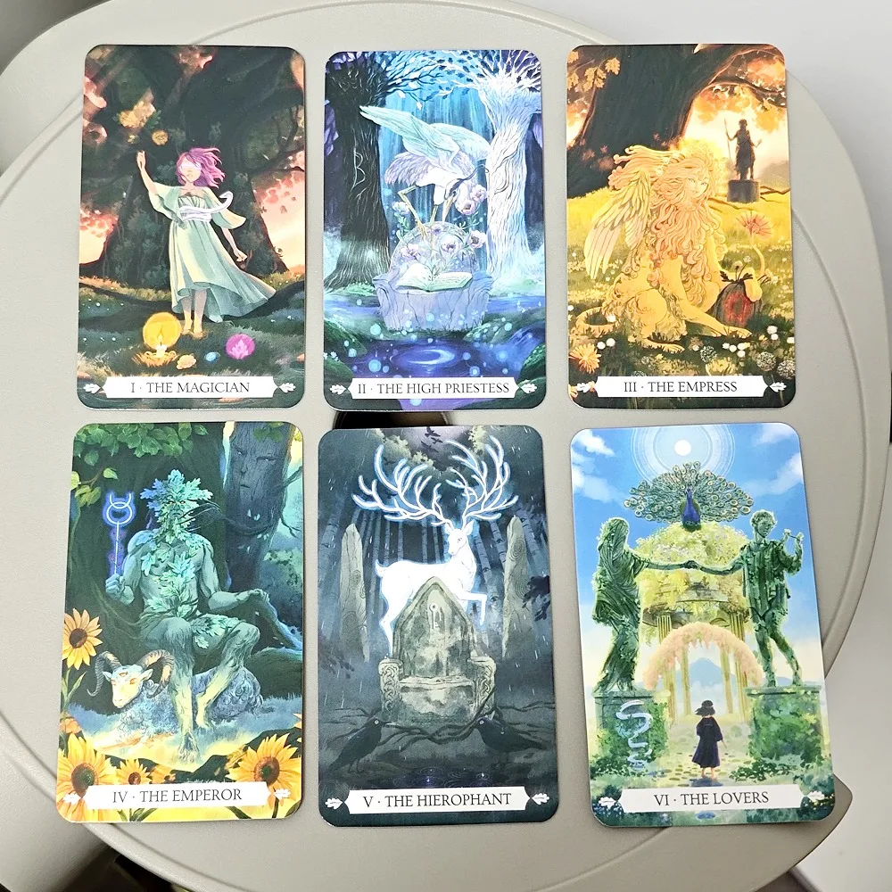 Tarot jogo de cartas sob o carvalho de 10,3x6cm, real e irreal, fato e ficção, 78 partes