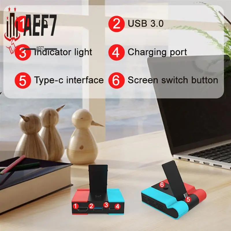 

AEF7-1080P Adapter Dongle For Nintendo Switch Dock Station HUB Type C To HD TV Video Converter For Switch Console Easy Install A